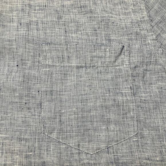 1901 Short Sleeve Blue White 100% Linen Button Down Shirt Men's Size XXL 2XL - Picture 4 of 10